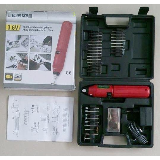 Sellery Mini Grinder / Bor / Gerinda Baterai Set 60 Pcs