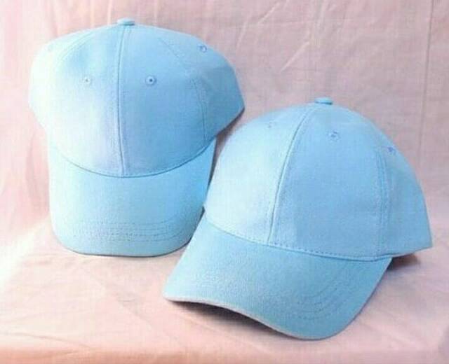 Topi baseball biru muda bahan rapel