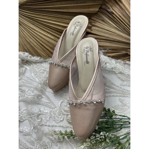 sepatu wanita Alexna rosegold 9cm tahu