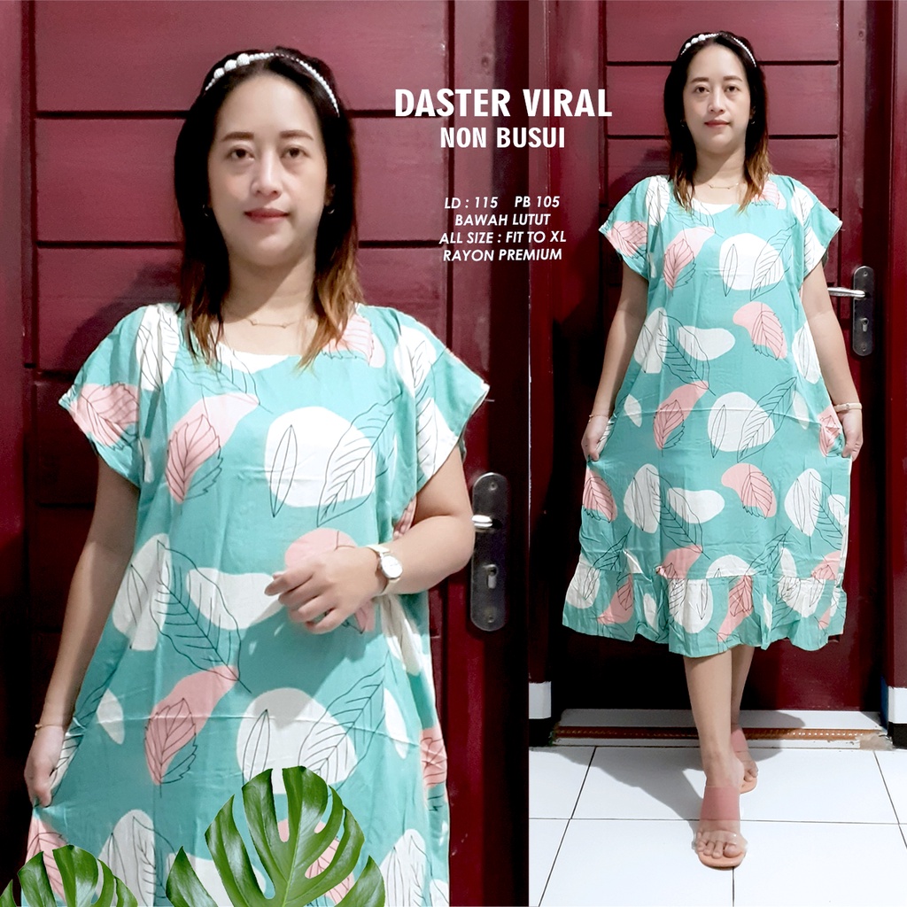 DASTER RUFFLE | DASTER VIRAL MOTIF | DASTER KEKINIAN | DASTER RAYON MURAH BAWAH LUTUT NON BUSUI-MOTIF 03
