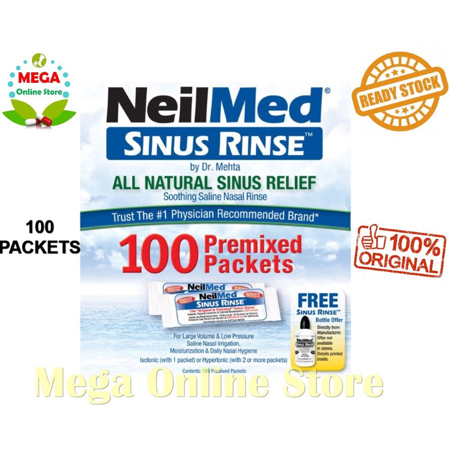 Neilmed Sinus Rinse 100 Premixed Packets / cuci hidung sinusitis