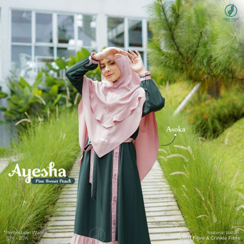 gamis Ayesha set pasmina original alwa hijab