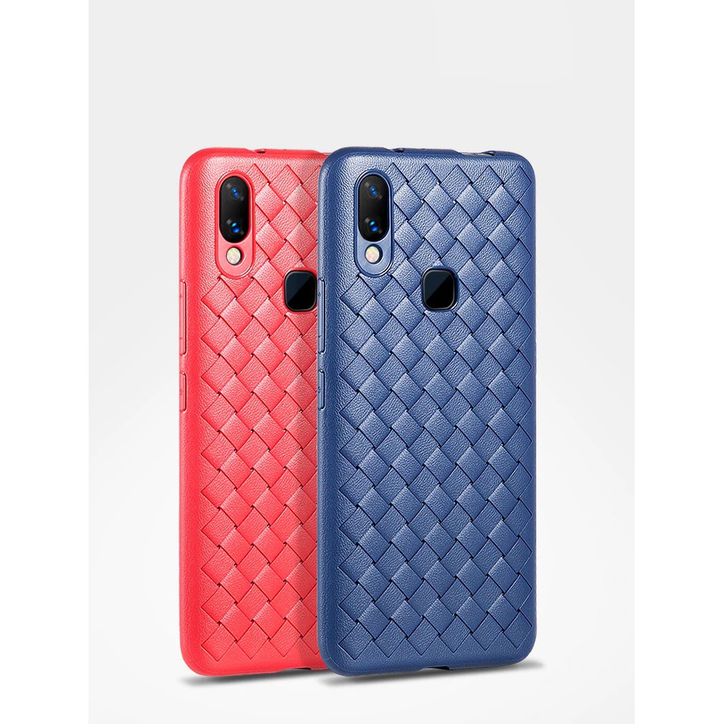 Vivo V11 V11i 2018 Woven Line Silicon Leather Soft Case