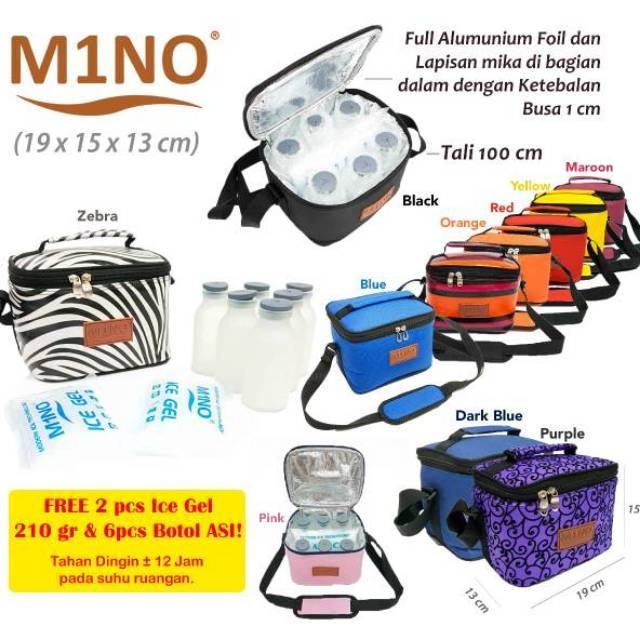 Terlaris ..  Paket Tas Asi Mini Motif Free 2 ice gel+6 BTL asi /2 ice gel +3 botol asi M62 S1 (promo beli cooler bag free 1 pouch kosmetik )