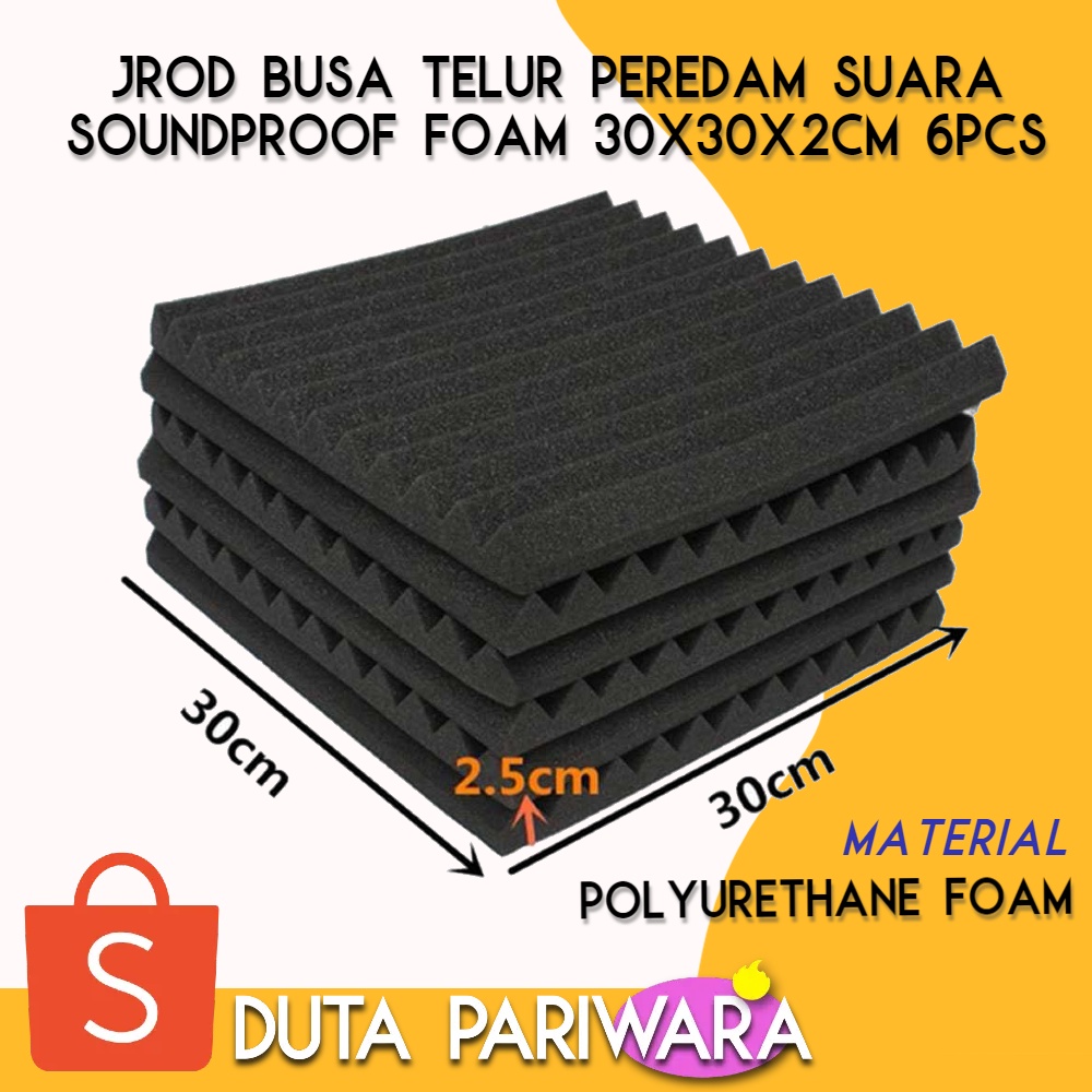 Jual Busa Telur Peredam Suara Soundproof Foam 30x30x2cm 6pcs Shopee