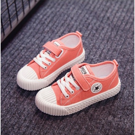 littlekiddoss SH19102 Sepatu Kanvas Anak Sepatu Star Perekat Tali Import Termurah 22-37