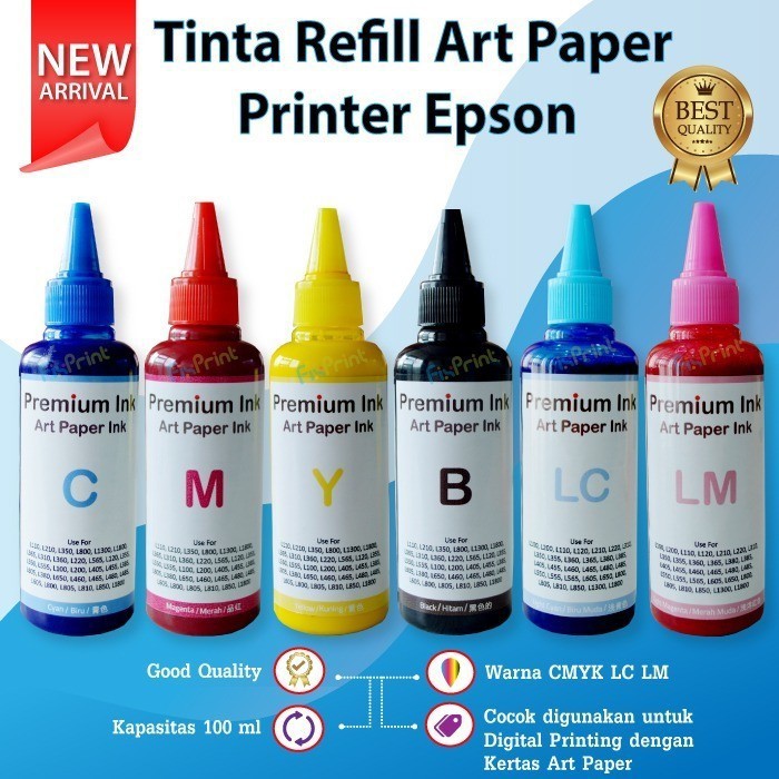 Tinta Art Paper Epson 100ml Printer L800 L805 L1455 L1300 T1100 1390 FPJNew294