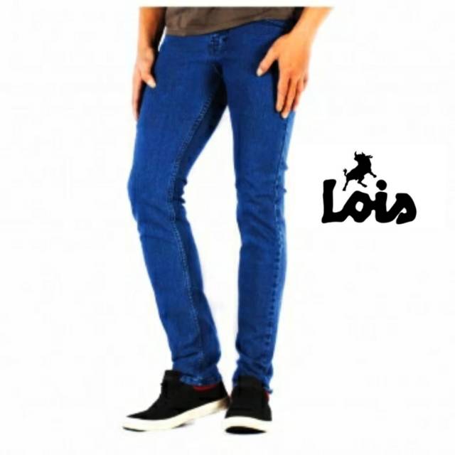 CELANA JEANS LOIS SLIMFIT BIRU TUA BAHAN MELAR CELANA PENSIL