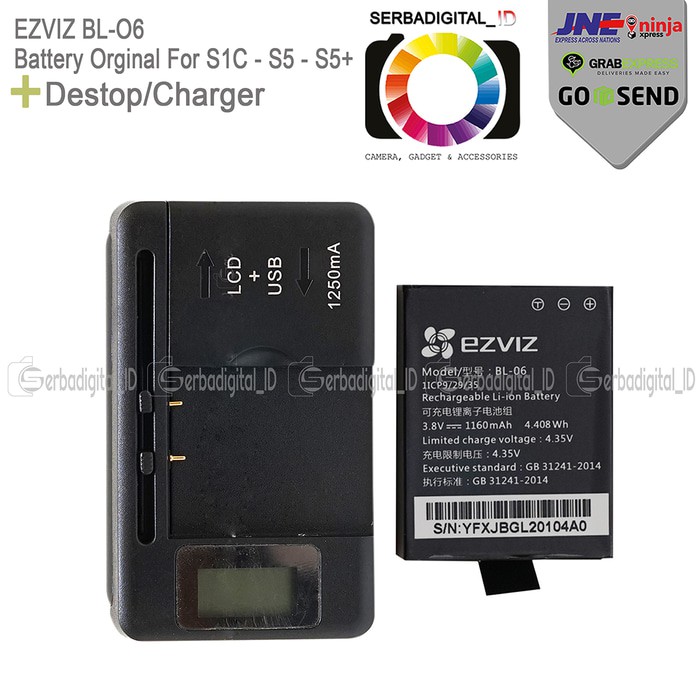 Action Camera Destop/Charger Battery Orginal For Ezviz S1c-S5-S5+