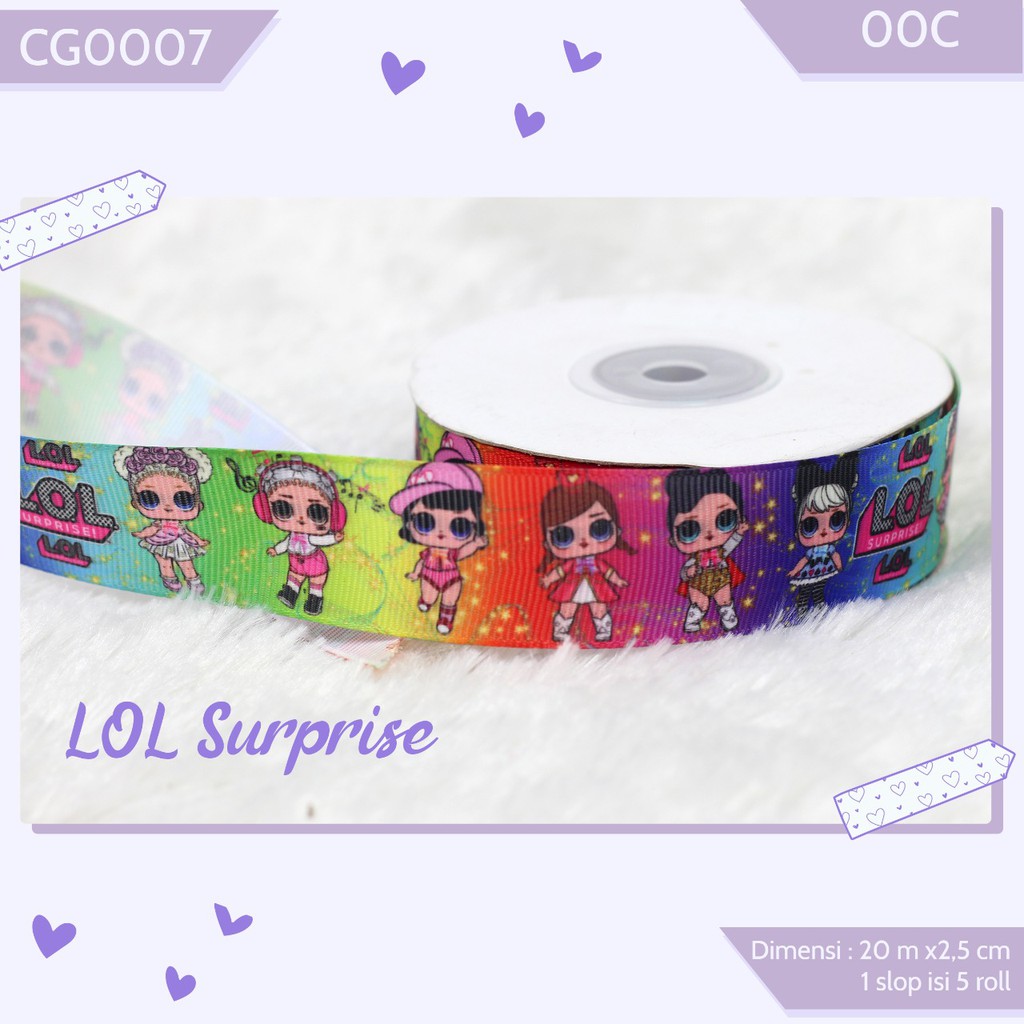 Pita Roll Grosgrain Motif LOL Surprise 2,5cm CG0007 SLOP - 3 Pilihan Motif