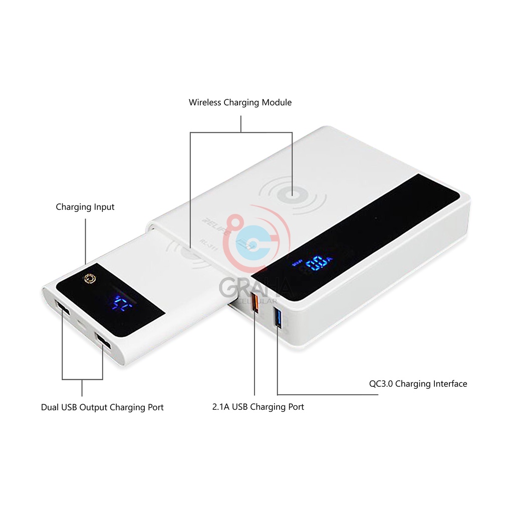 ADAPTOR CHARGER RELIFE RL-311 2 PORT + POWER BANK