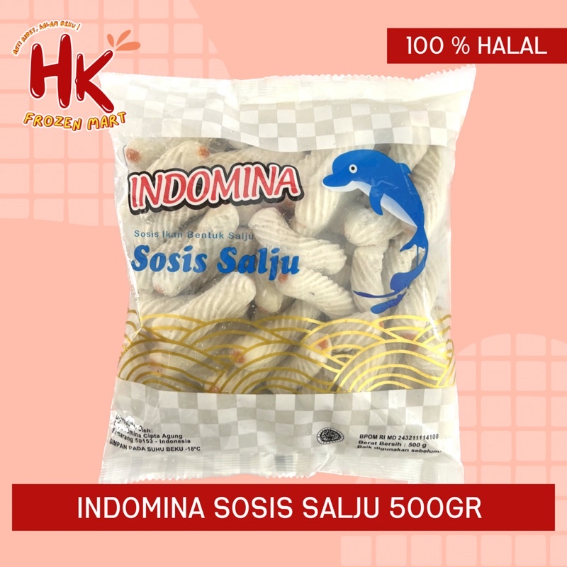 Jual Indomina Sosis Salju 500gr Olahan Ikan Isi Sosis Bakar Seblak