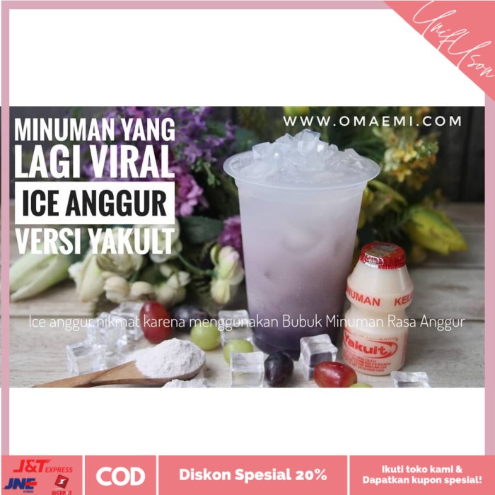 

⭐COD⭐ BUBUK MINUMAN GRAPE KEMASAN 1KG KUALITAS TERJAMIN