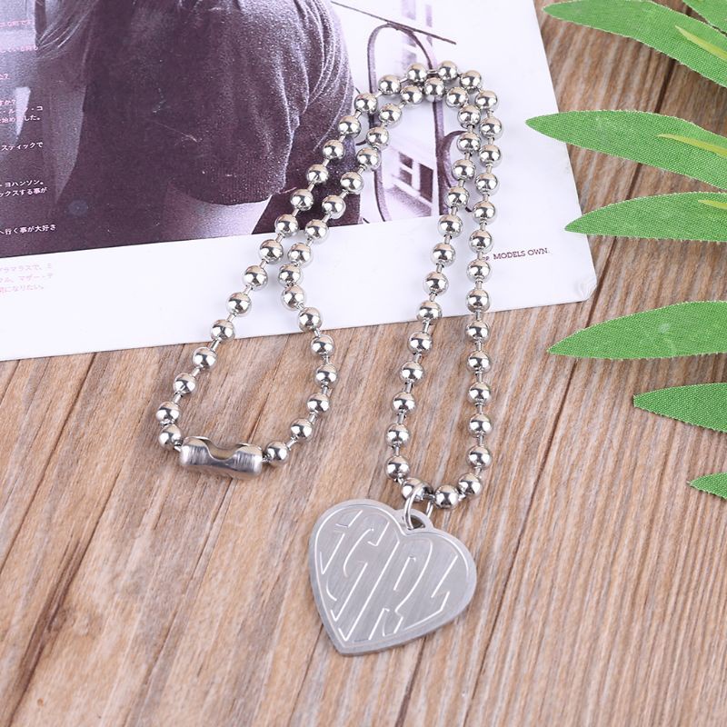 Glitter Silver Female Symbol Girls Cool Crush Choker Devil Girl Heart Pendant Necklace Women Heavy Gothic Streetwear Jewelry