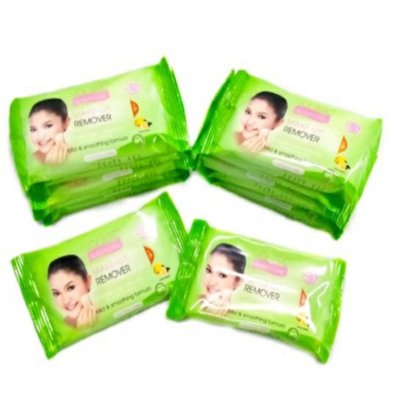 (PAKET HEMAT ISI 12) Volare Make Up Remover 10'S Tisu Pembersih Make Up Tisu Basah Wet Wipes