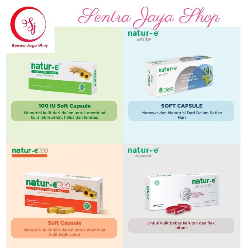 Natur-E Advanced White Natur-E Daily Nourishing 100 IU 300 IU White 16 kapsul 32 kapsul