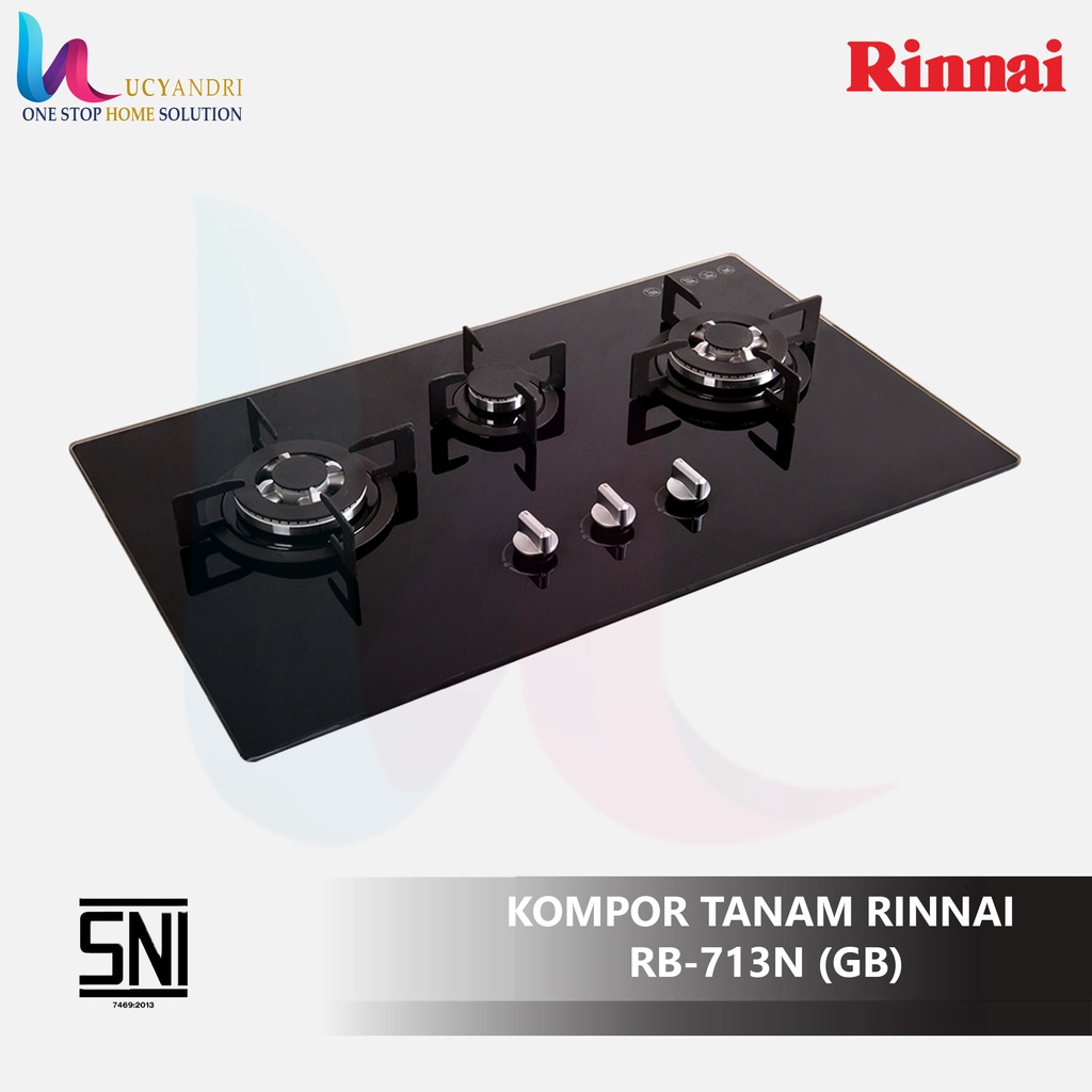 Kompor Tanam RINNAI RB-713N(GB) /RB 713NGB /RB 713 NGB FREE ONGKIR