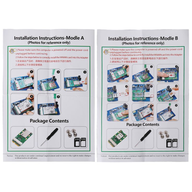 Btsg Adaptor Mini PCI-e Dengan Slot SIM Card Untuk 3G/4G WWAN LTE GPS Card Mini PCI-e