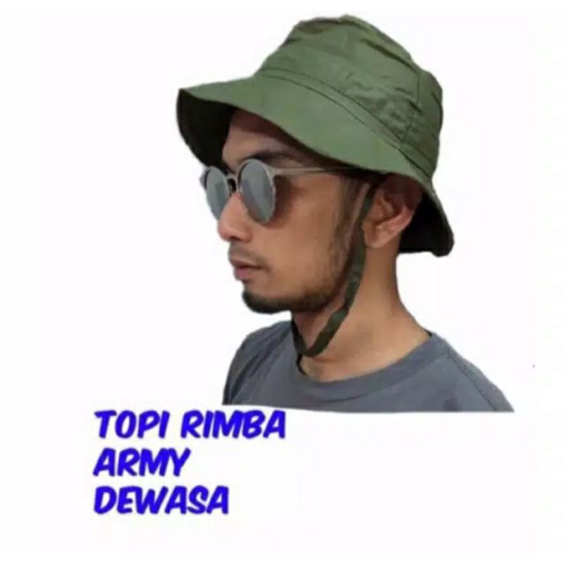 Topi Rimba Bucket Rimba Topi Pancing Topi Hiking Bucket Rimba Polos