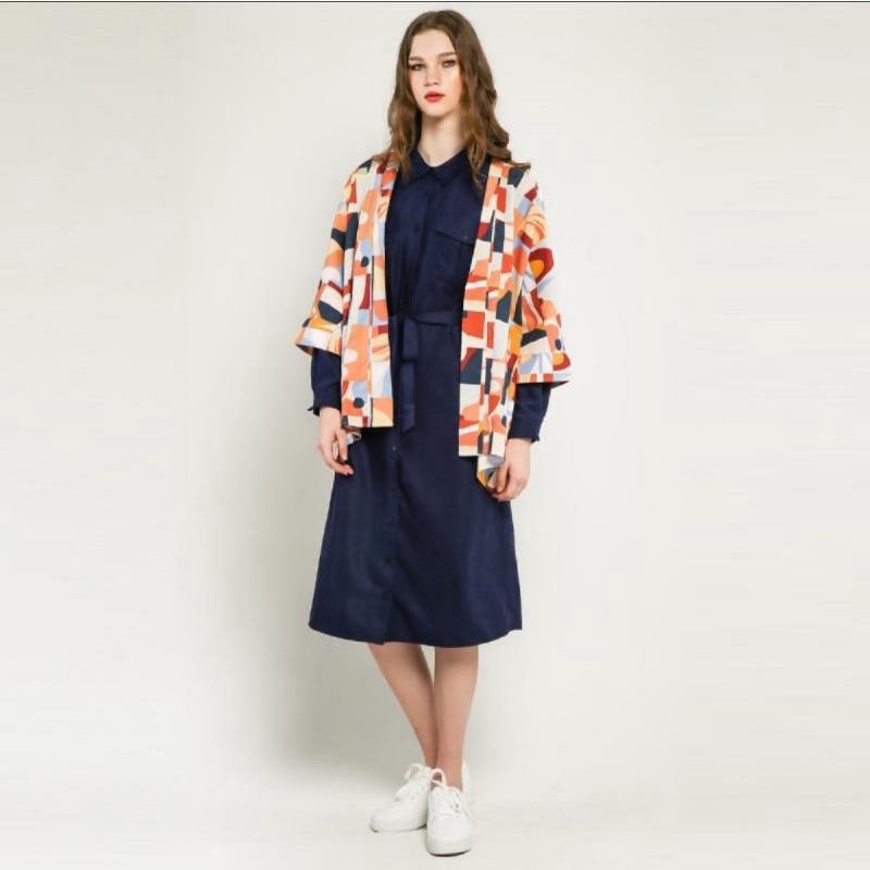 CottonInk Santorini Nayan  3714-AA Outer Wanita - MultiColor