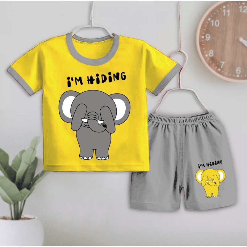 SETELAN ANAK KARAKTER BABY GAJAH ALL SIZE 6-12 BULAN