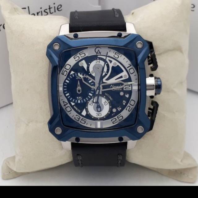 jam tangan pria Alexandre Christie AC 3038 silver blue