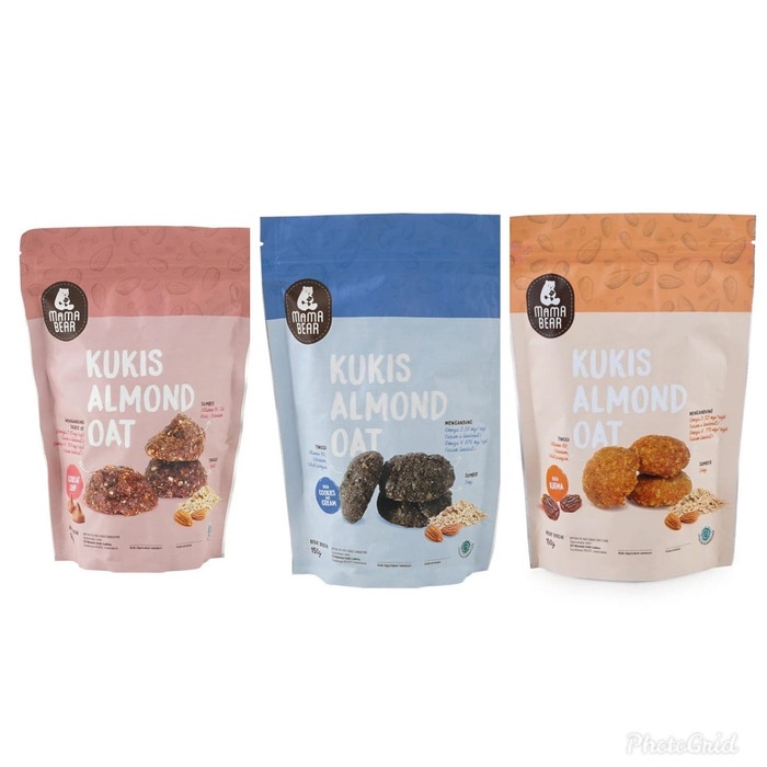 *FRAULEINCO* Mama Bear KUKIS ALMOND OAT Asi Booster - Kue Pelancar ASI Enak - Cookies Cream Choco Chips Kurma