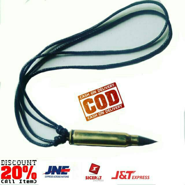 Kalung peluru asli/ kalung pria / kalung ori / kalung tali / kalung kekinian / kalung army