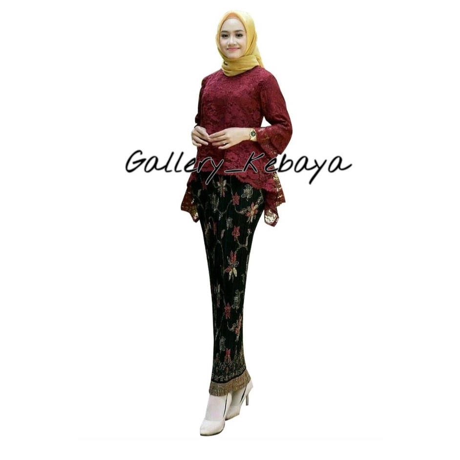 READY STOCK!!! Setelan kebaya brukat rinjani / set brokat bianca / kebaya modern / kebaya wisuda