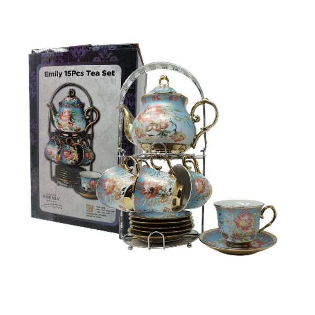 Teko set15 keramik premium/ piring set/ teko set
