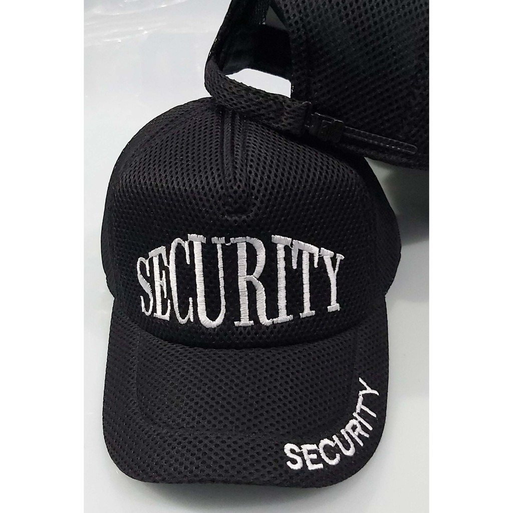 topi SECURITY hitam jaring full dobel mess