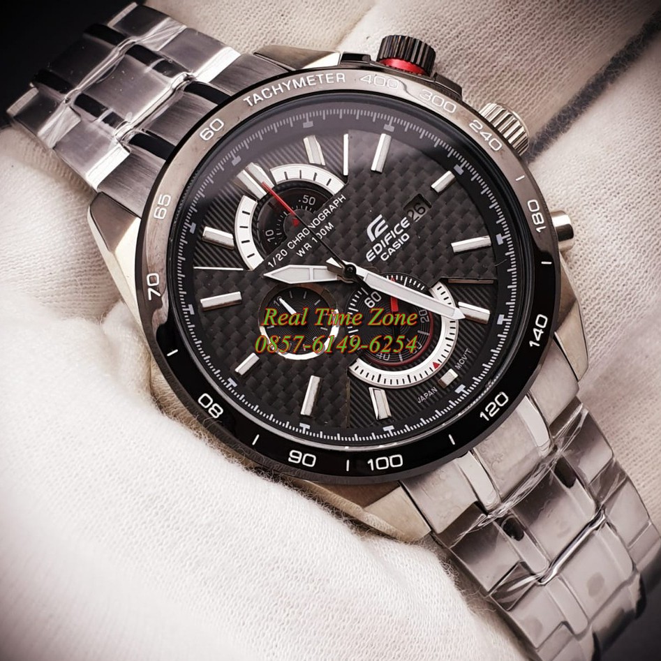 Promo Jam Tangan Grosir Real Casio Edifice EFR 520 Sttainless Black Dial Hadiah type EFR520