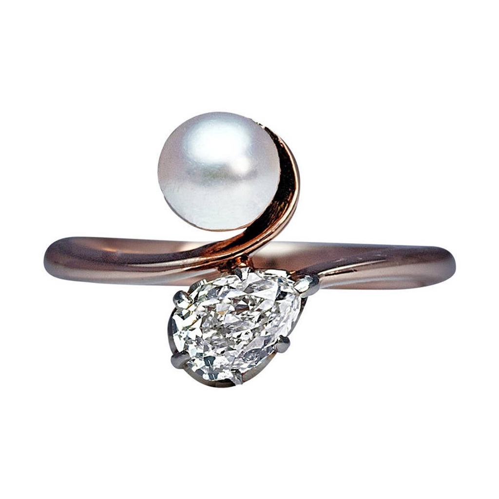 Hu Hu Hu Hu Hu Alat Bantu Pasang Kacamata♡ Cincin Tembaga Hias Mutiara Imitasi Untuk Wanita