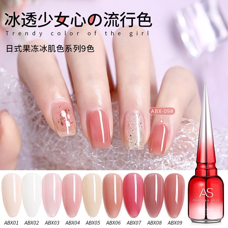 AS ABX Transparant Nail Gel Polish 15ml / Kutek Gel AS Transparan / Jelly Gel Polish / Transparant Gel Polish AS ABX