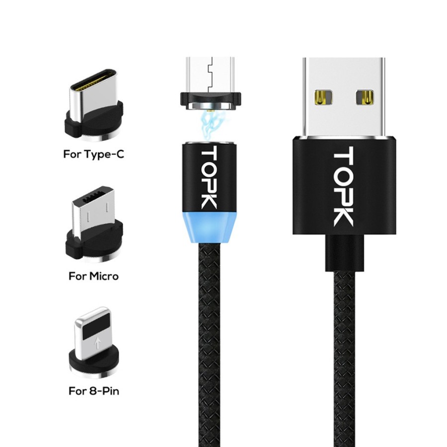 TOPK 1m Kabel Data / Charger IOS cable Magnetik