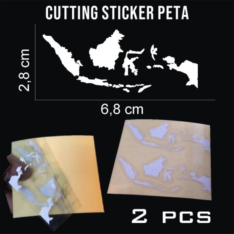 Stiker Cutting Sticker  PETA warna Putih Reflektif