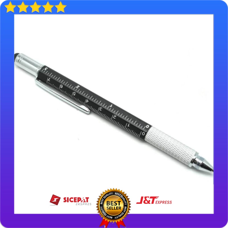 

Pena Multifungsi Metal Stylus + Penggaris + Level + Obeng