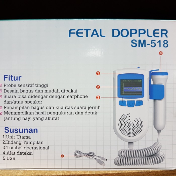 Sammora Fetal Doppler SM 518 / Cek Detak Jantung Bayi