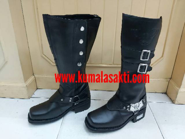 Sepatu Tunggang Polantas Kulit Asli Dop Kotak