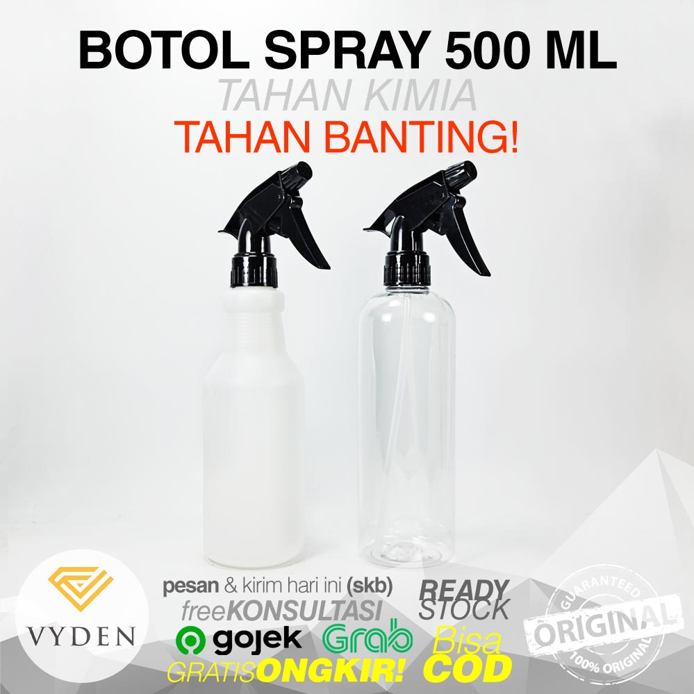 VYDEN Botol Spray 500ml Tahan Kimia Semprotan Air Stream Sanitizer Disinfektan MURAH