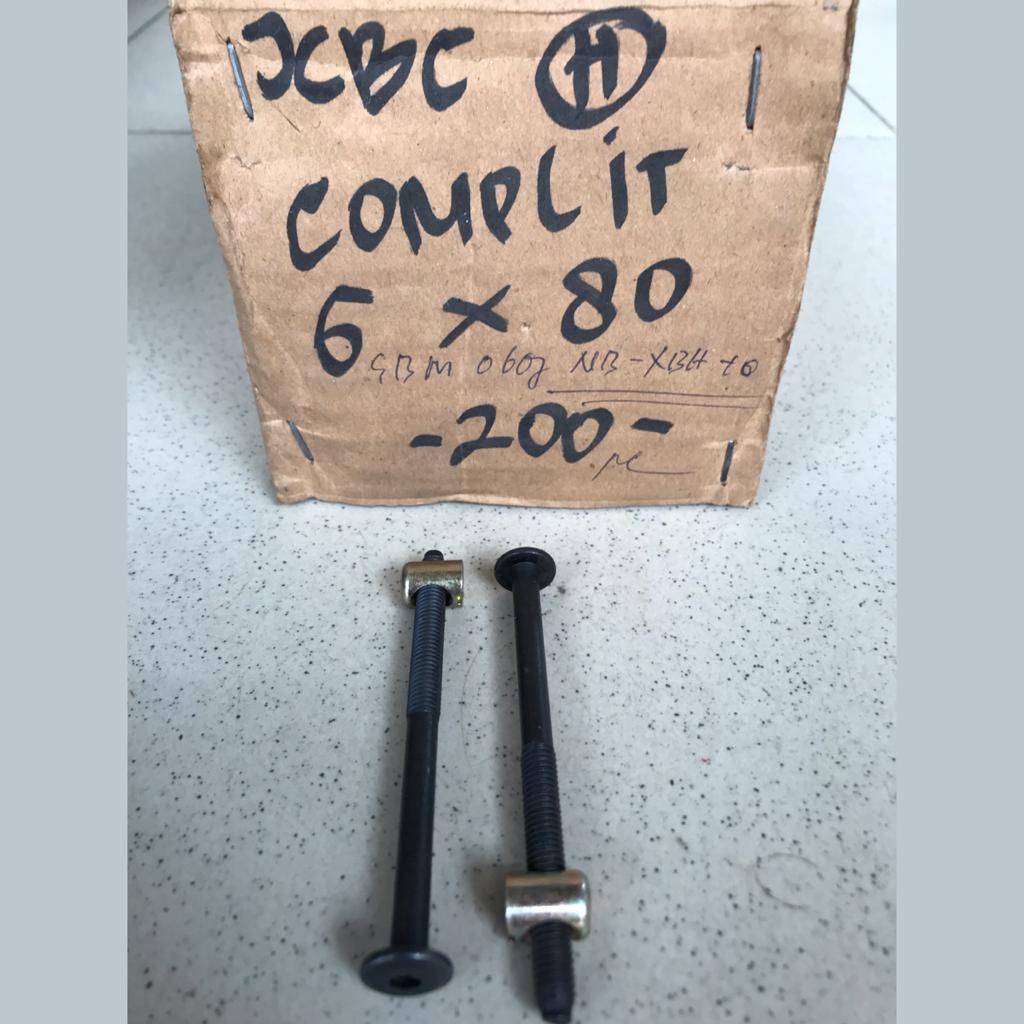 Baut Kunci L Bipet Ligna mebel M6 x 80mm + Mur