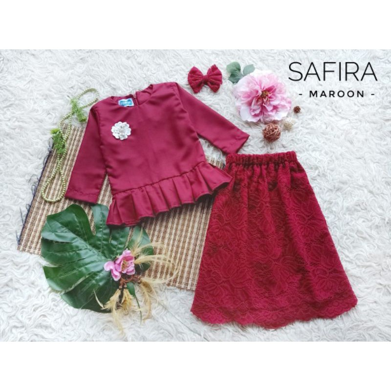GAMIS ANAK & DEWASA GAMIS SAFIRA WARNA MAROON