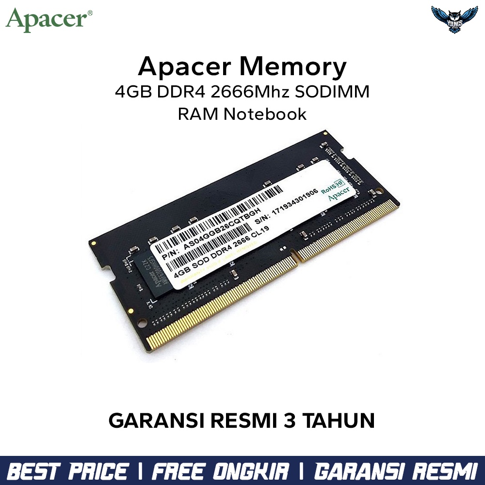 Memory APACER DDR4 4GB 2666MHZ SODIMM | RAM Notebook APACER DDR4 4GB VALUE