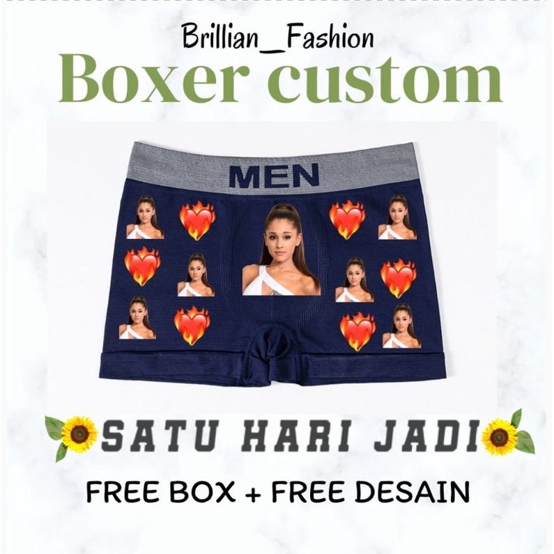 (FREE BOX) BOXER CUSTOM SATU HARI JADI FREE DESAIN CELANA DALAM ANTI SELINGKUH TERMURAH