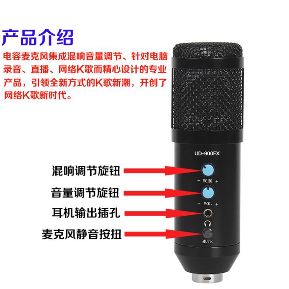 Condenser Microphones mic smule podcast with Stand USB Koneksi