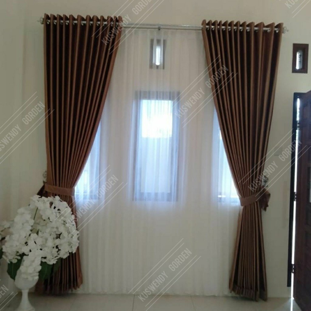 Gorden Blackout Embos 200 x 275 cm Tinggi 2.75 meter Hordeng Polos Jendela Pintu Tirai Minimalis