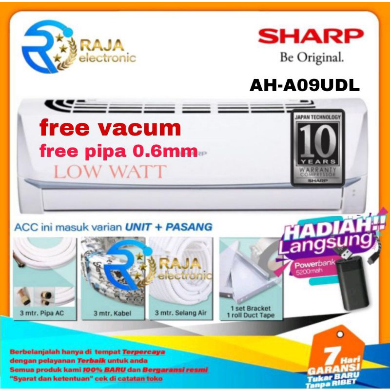 Jual AC SHARP 1 PK AH-AP09UDL SAYONARA PANAS LOW WATT LOW VOLTAGE R32