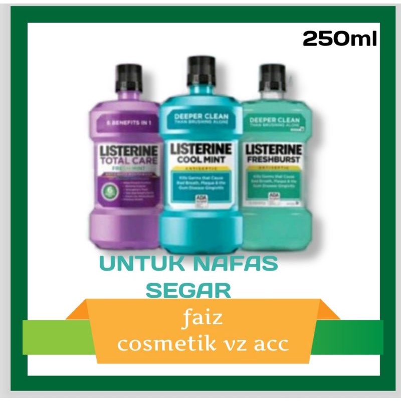 LISTERINE COOL MINT, FREAHBURST UKURAN 250ML(MEMBUAT NAPAS LEBIH SEGAR)