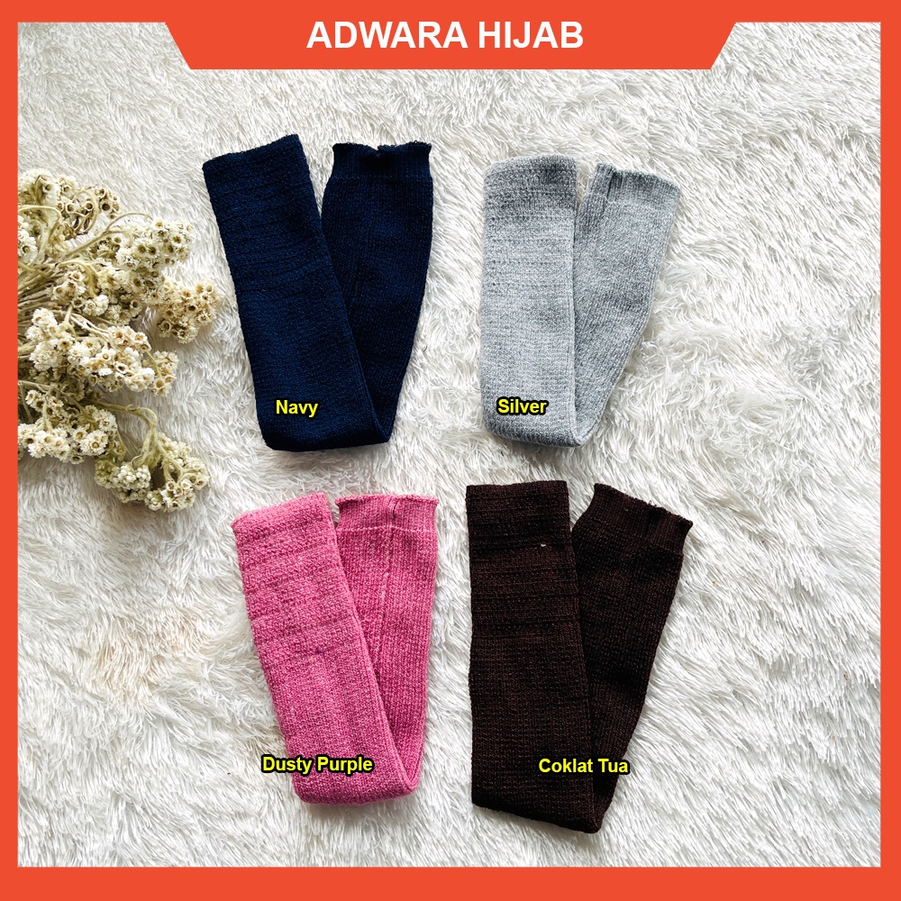 ADWARA HIJAB Manset Tangan Muslimah Bahan Rajut Premium Panjang Sampai Siku / Handsock Wanita Terbaik