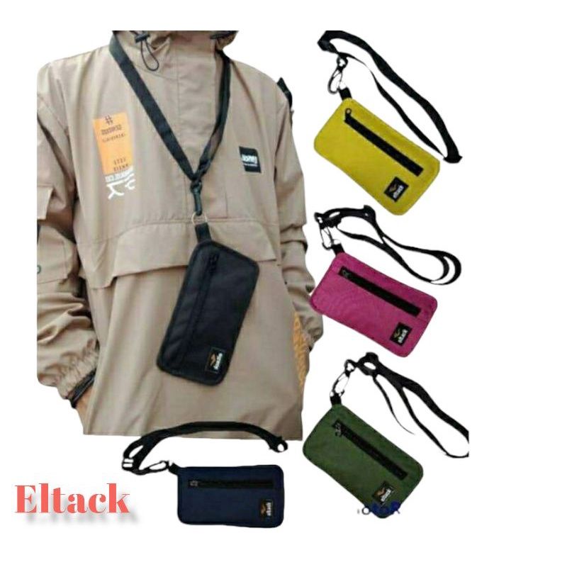 tas hp Sako nomo wallet dompet kalung gantung leher pria wanita bahan kanvas